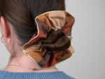 Large Piping Scrunchie ruby lurex tartan