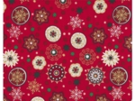 Cotton fabric ex2654 gold red christmas mandala