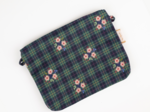 Tiny coton clutch bag tartan fleuri