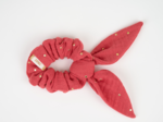 Bunny ear Scrunchie marsala gold double gauze