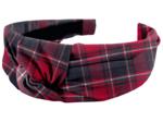 Large Crossed Headband tartan rouge