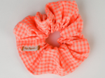 Scrunchie neon orange gingham