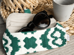 Glasses case jacquard vert