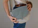 Flap of small shoulder bag lichen corduroy