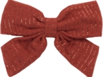 Bow tie hair slide lurex terracotta gauze