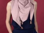 Pom pom scarf gaze lurex rose