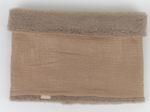 Adult Fur scarf snood gaze pailletée camel