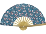 Hand-held fan fleuri nude ardoise