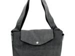 Tote bag with a zip silver gray