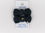 Small bows hair clips gaze pois or noir