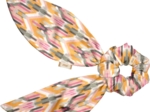 Short tail scrunchie ikat ocre