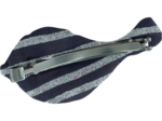 Tits hair clips striped silver dark blue