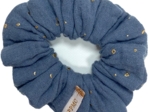 Small scrunchie gauze gray gold