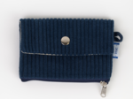 zipper pouch card purse large navy orduroy 