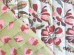 Quilted fabric ex2604 quilted gauze floral leopard green nude
