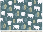 Cotton fabric ex2244 blue green polar bears