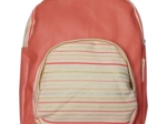 Children rucksack silver pink striped