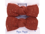 Small elastic bows lurex terracotta gauze