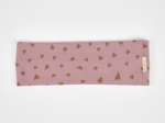 Stretch jersey headband  caramel heart pink