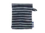 Make-up Remover Glove striped silver dark blue