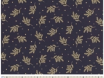 Cotton fabric ex2317 navy blue and gold fir branches
