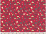 Cotton fabric ex2349 red gold christmas gifts
