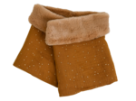 Children fur scarf snood gaze pois or caramel