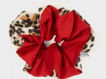 Large Two-Tone Scrunchie leopard - red
