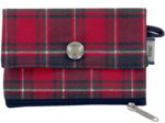 zipper pouch card purse tartan rouge