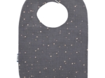 Bib - Baby size gauze gray gold