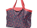 Tote bag with a zip huppette fleurie