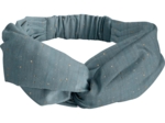 crossed headband gaze pois or bleu gris