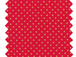 Cotton fabric pois or rouge