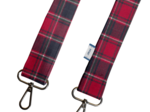Narrow shoulder strap tartan rouge