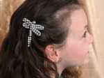 Dragonfly hair slide vichy noir
