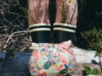 Pleated clutch bag cerise en fleur