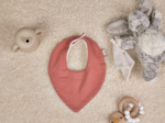 bandana bib gaze pois or rose blush