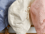 Sun Hat for baby white sequined