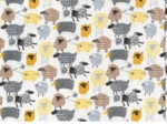 Cotton veil fabric yellow sheep