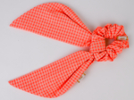 Short tail scrunchie neon orange gingham