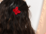 Butterfly hair clip tangerine red