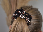 Small scrunchie bronze sequins