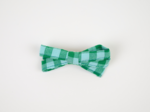 Ribbon clip small  green mint gingham