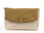 Flap of shoulder bag brown large corduroy