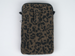 Quilted phone pocket mocha quilted leopard