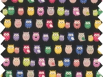 Coupon tissu 50 cm multicolored owl