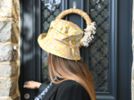 Rain hat adjustable-size T3 mimosa jaune rose