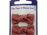Small bows hair clips gaze pois or rouille