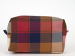 Rectangular toiletry bag ruby lurex tartan