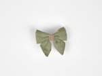 Mini bow tie clip almond green with golden dots gauze